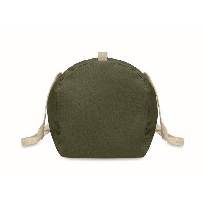 Bolsa de viaje con compartimiento lateral y detalles en color natural color verde militar cuarta vista Bolsa de viaje con compartimiento lateral y detalles en color natural color verde militar cuarta vista