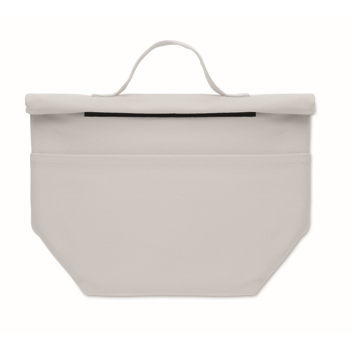 Bolsa nevera personal con cierre rolltop y asa de transporte color blanco sexta vista Bolsa nevera personal con cierre rolltop y asa de transporte color blanco sexta vista