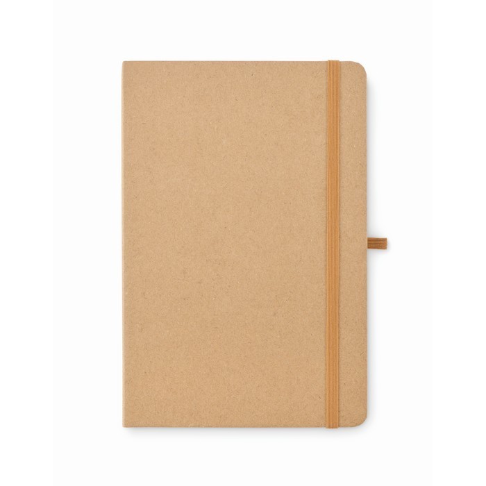 Libreta de hojas lisas con notas adhesivas y tarjetero por dentro A5 color beige segunda vista