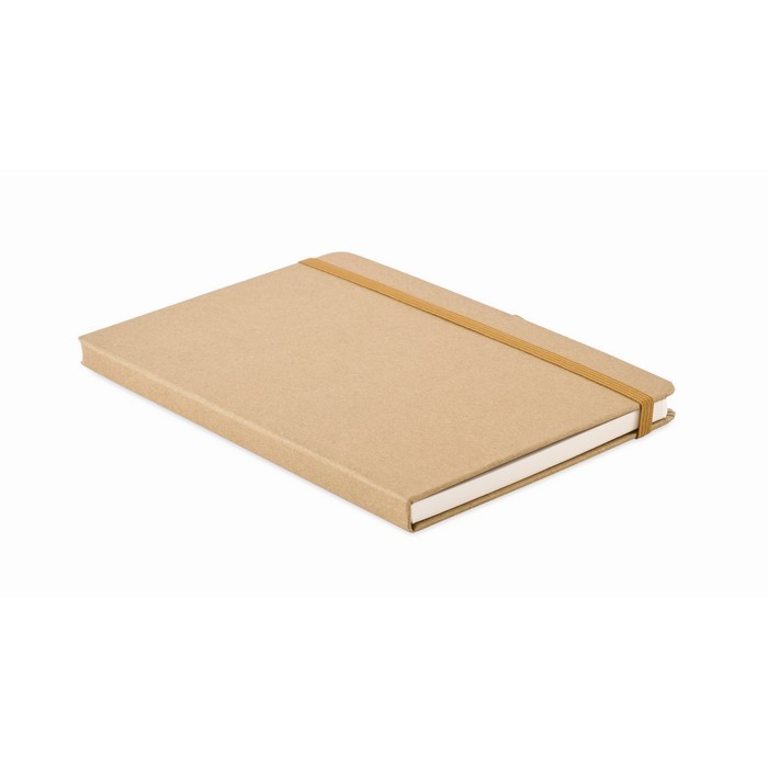 Libreta de hojas lisas con notas adhesivas y tarjetero por dentro A5 color beige septima vista