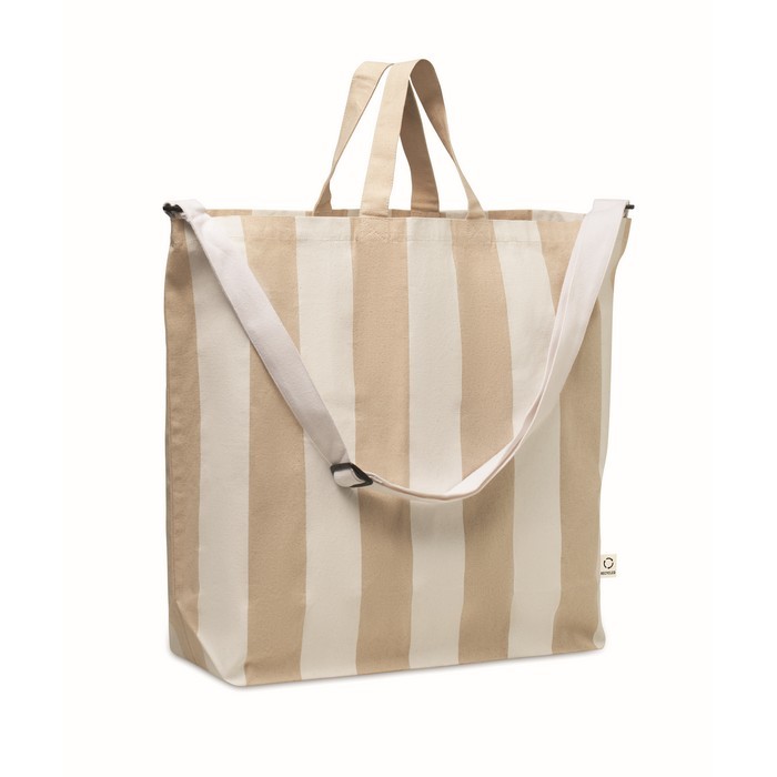Bolsa de la playa con rayas verticales con asas y bandolera ajustable color blanco Bolsa de la playa con rayas verticales con asas y bandolera ajustable color blanco