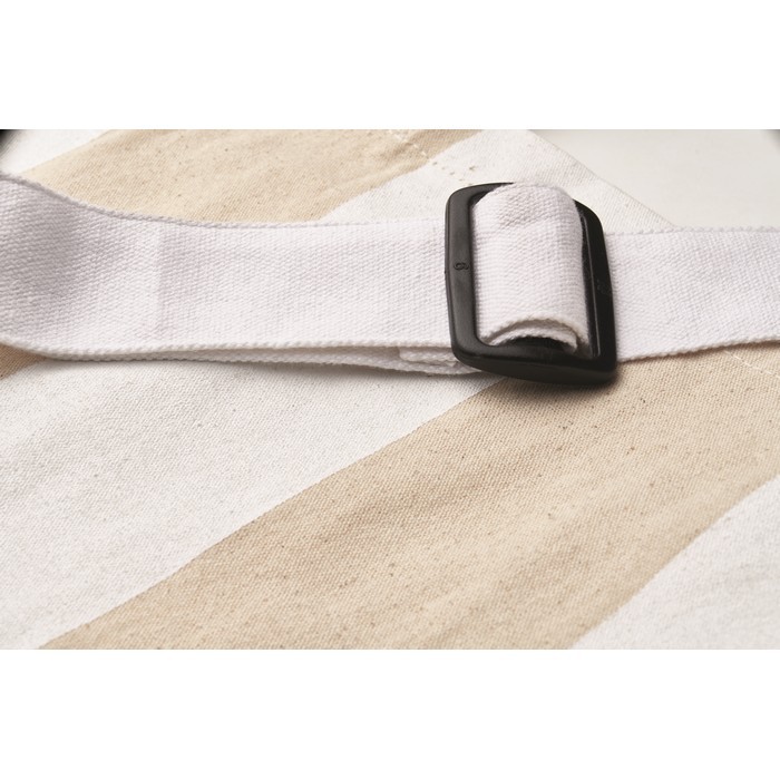 Bolsa de la playa con rayas verticales con asas y bandolera ajustable color blanco vista fotografía quinta vista Bolsa de la playa con rayas verticales con asas y bandolera ajustable color blanco vista fotografía quinta vista