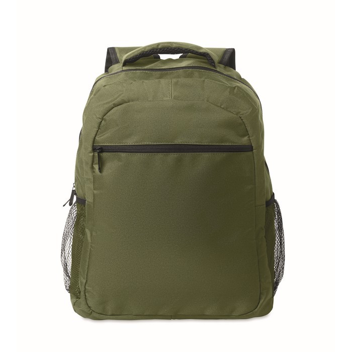 Mochila para portátil con bolsillos delante y a los lados 15'' color verde militar sexta vista Mochila para portátil con bolsillos delante y a los lados 15'' color verde militar sexta vista