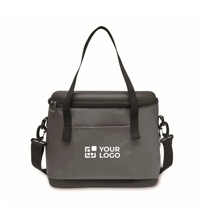 Bolsa nevera de lona con apertura en la parte superior 40L color gris oscuro vista de impresión Bolsa nevera de lona con apertura en la parte superior 40L color gris oscuro vista de impresión