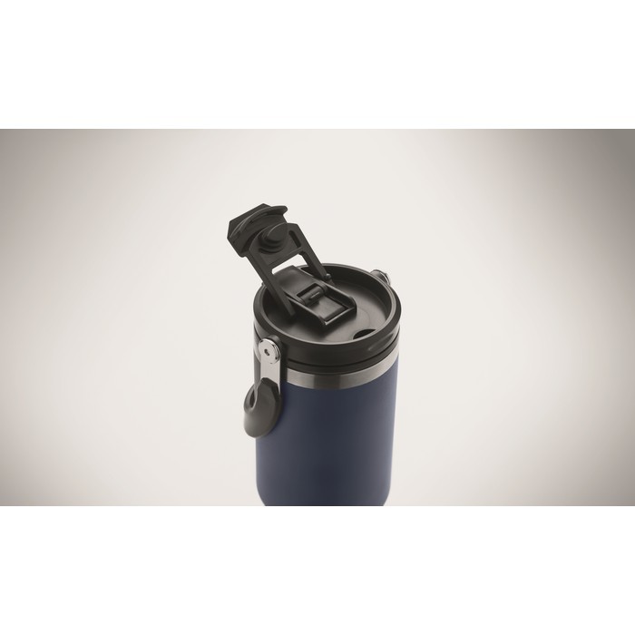 Vaso de doble pared con pajita, boquilla y asa de transporte 850ml color azul marino vista fotografía segunda vista