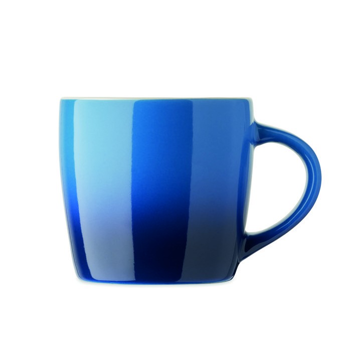 Taza de cerámica en varios colores con degradado 300ml color azul sexta vista Taza de cerámica en varios colores con degradado 300ml color azul sexta vista