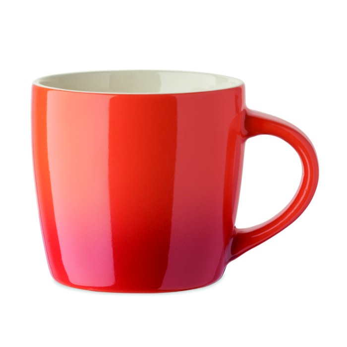 Taza de cerámica en varios colores con degradado 300ml color naranja Taza de cerámica en varios colores con degradado 300ml color naranja