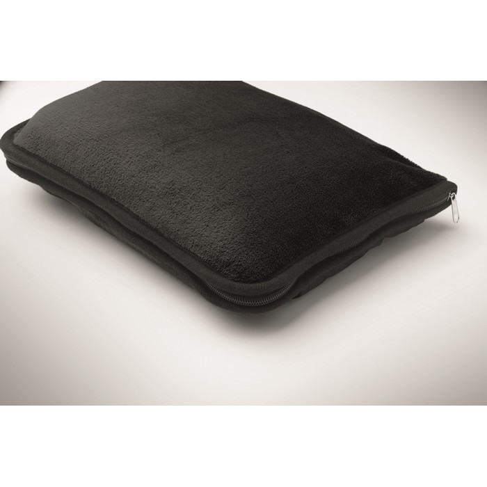 Manta o almohada para viajes con tira para trolley 220 g/m2 color negro vista fotografía cuarta vista Manta o almohada para viajes con tira para trolley 220 g/m2 color negro vista fotografía cuarta vista