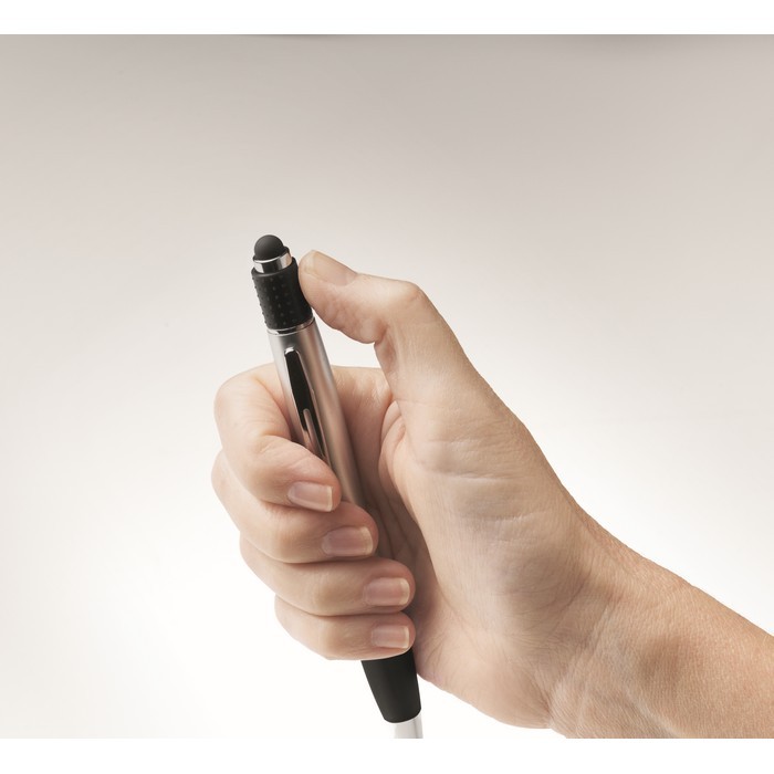 Bolígrafo con parte superior de función antiestrés tinta azul color negro vista fotografía cuarta vista Bolígrafo con parte superior de función antiestrés tinta azul color negro vista fotografía cuarta vista