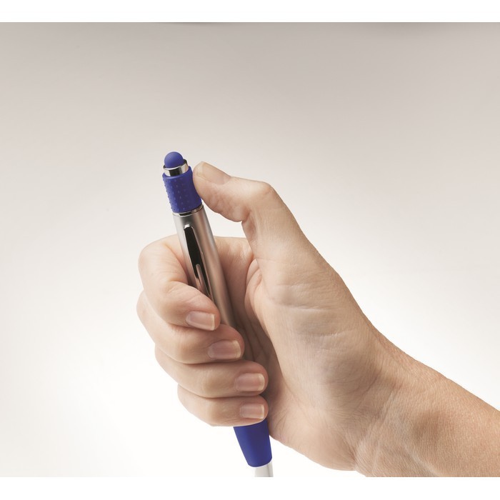 Bolígrafo con parte superior de función antiestrés tinta azul color azul real vista fotografía cuarta vista Bolígrafo con parte superior de función antiestrés tinta azul color azul real vista fotografía cuarta vista