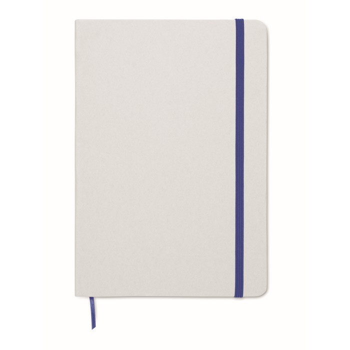 Libreta con banda elástica y marca páginas a color páginas a rayas A5 color azul cuarta vista