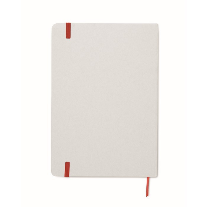 Libreta con banda elástica y marca páginas a color páginas a rayas A5 color rojo quinta vista