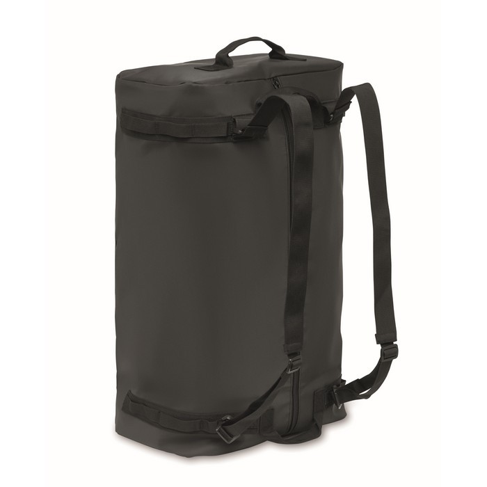 Bolsa grande de lona con bandolera ajustable y desmontable color negro segunda vista Bolsa grande de lona con bandolera ajustable y desmontable color negro segunda vista