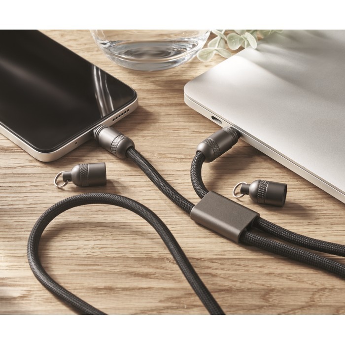 Lanyard para colgar el móvil con cable de carga incluido 60 W color negro segunda vista bodegón Lanyard para colgar el móvil con cable de carga incluido 60 W color negro segunda vista bodegón