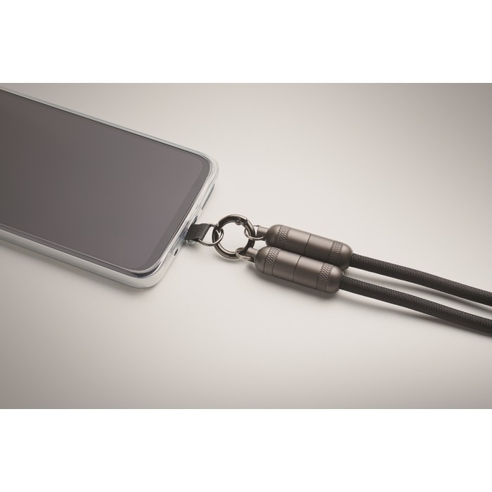 Lanyard para colgar el móvil con cable de carga incluido 60 W color negro vista fotografía sexta vista Lanyard para colgar el móvil con cable de carga incluido 60 W color negro vista fotografía sexta vista