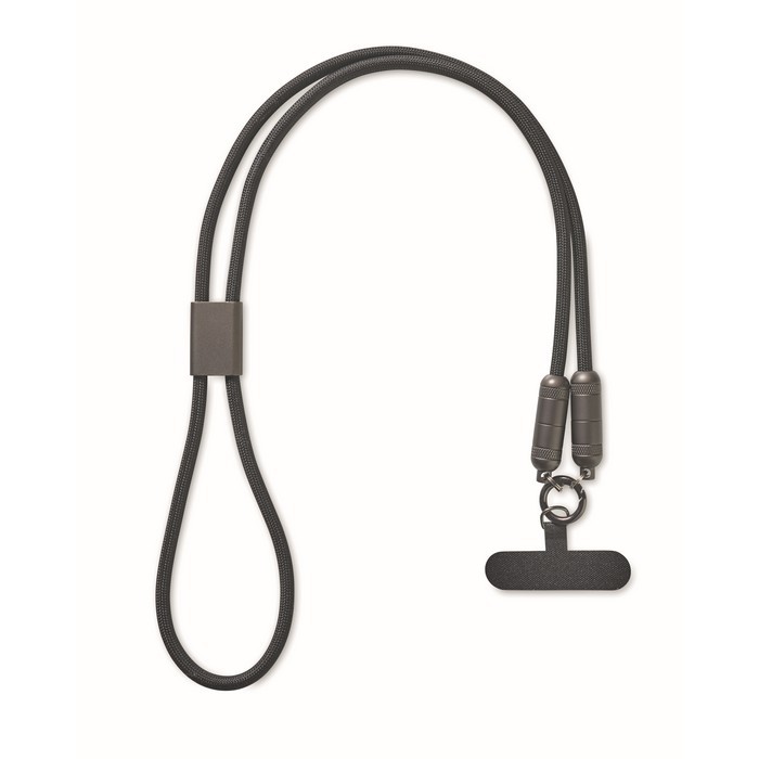 Lanyard para colgar el móvil con cable de carga incluido 60 W color negro octava vista Lanyard para colgar el móvil con cable de carga incluido 60 W color negro octava vista
