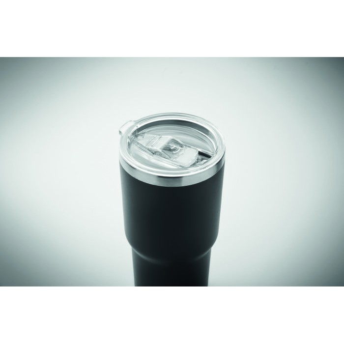 Vaso de acero inoxidable con tapa con orificio deslizante 500ml color negro Vaso de acero inoxidable con tapa con orificio deslizante 500ml color negro