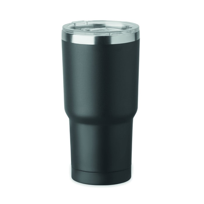 Vaso de acero inoxidable con tapa con orificio deslizante 500ml color negro Vaso de acero inoxidable con tapa con orificio deslizante 500ml color negro