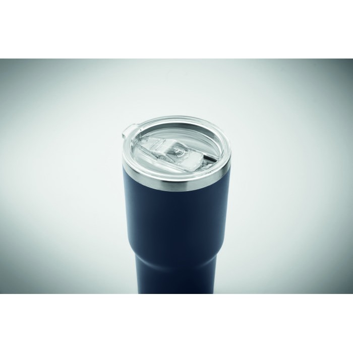 Vaso de acero inoxidable con tapa con orificio deslizante 500ml color azul marino Vaso de acero inoxidable con tapa con orificio deslizante 500ml color azul marino