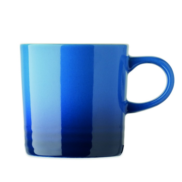 Taza de cerámica con degradado de color e interior blanco 290ml color azul sexta vista Taza de cerámica con degradado de color e interior blanco 290ml color azul sexta vista