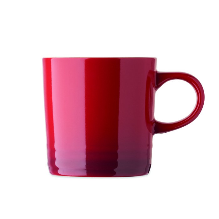 Taza de cerámica con degradado de color e interior blanco 290ml color rojo sexta vista Taza de cerámica con degradado de color e interior blanco 290ml color rojo sexta vista