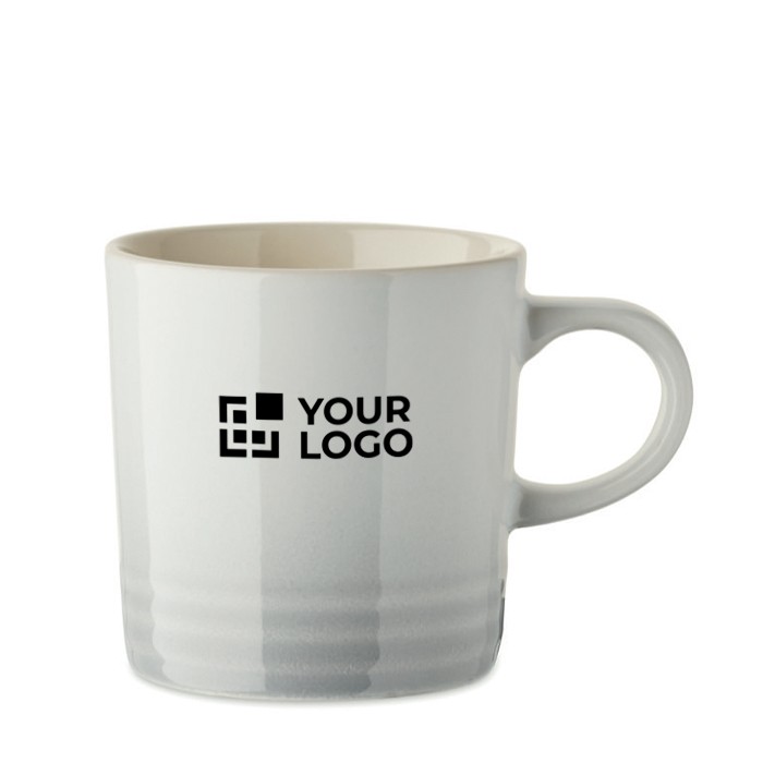 Taza de cerámica con degradado de color e interior blanco 290ml color blanco vista de impresión Taza de cerámica con degradado de color e interior blanco 290ml color blanco vista de impresión