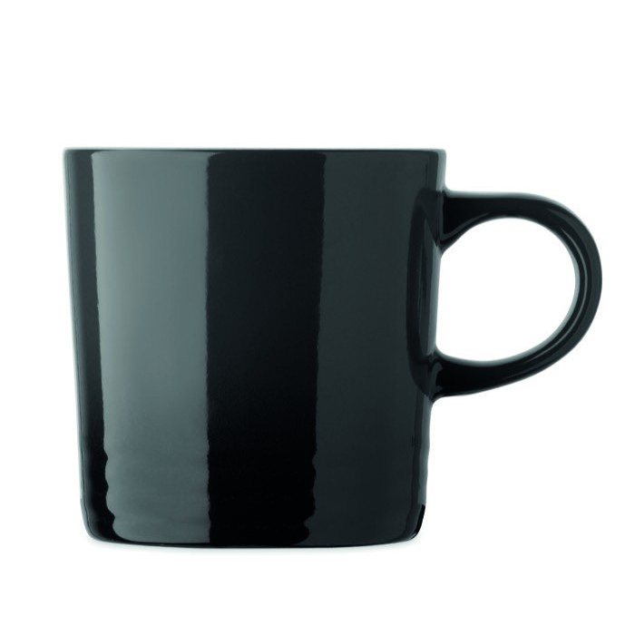 Taza de cerámica con degradado de color e interior blanco 290ml color gris oscuro sexta vista Taza de cerámica con degradado de color e interior blanco 290ml color gris oscuro sexta vista