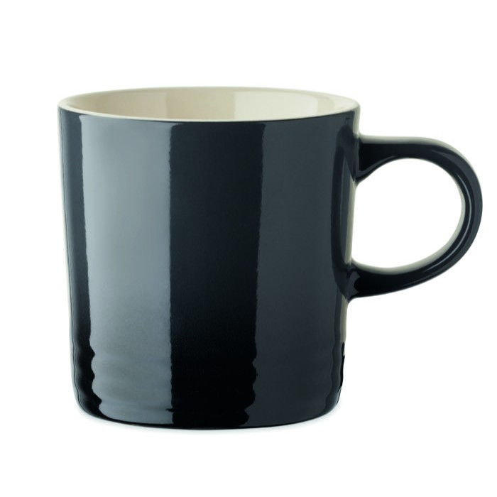 Taza de cerámica con degradado de color e interior blanco 290ml color gris oscuro Taza de cerámica con degradado de color e interior blanco 290ml color gris oscuro