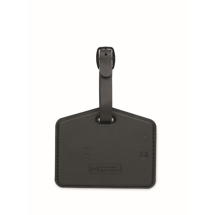 Etiqueta de equipaje de PU y RPET para dispositivos Apple® color negro tercera vista Etiqueta de equipaje de PU y RPET para dispositivos Apple® color negro tercera vista