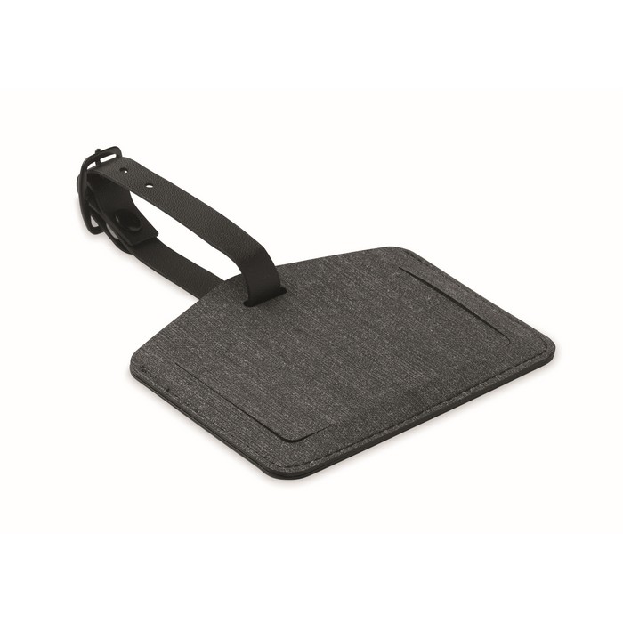 Etiqueta de equipaje de PU y RPET para dispositivos Apple® color negro octava vista Etiqueta de equipaje de PU y RPET para dispositivos Apple® color negro octava vista