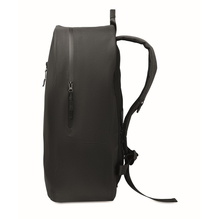 Mochila negra para portátil de RPET resistente al agua 16'' color negro quinta vista