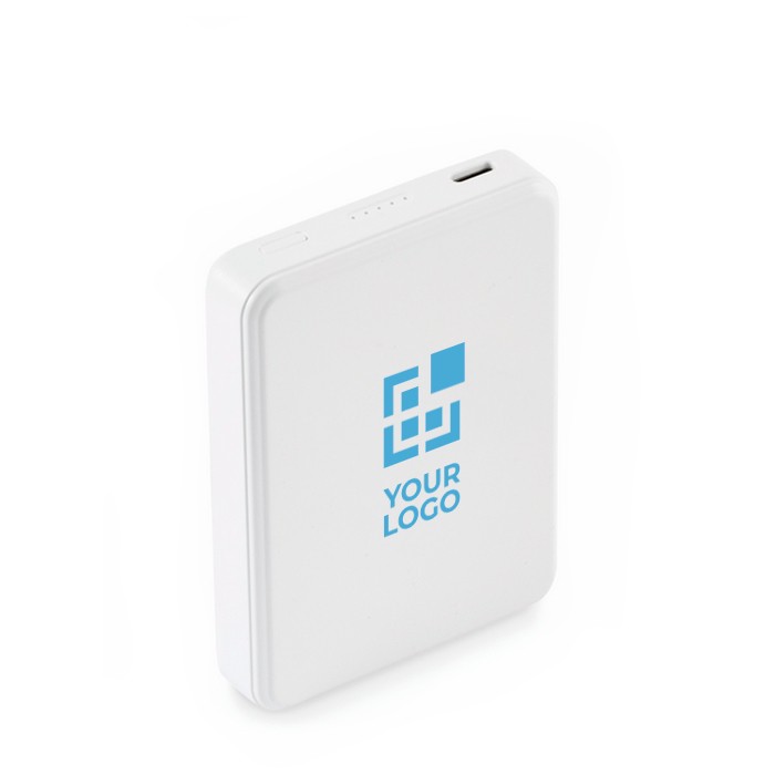 Batería externa de carga rápida compatible con portátiles 5.000 mAh color blanco vista de impresión Batería externa de carga rápida compatible con portátiles 5.000 mAh color blanco vista de impresión