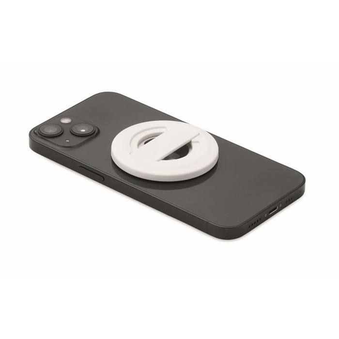 Soporte circular magnético para iPhone® con un abrebotellas incluido color blanco tercera vista Soporte circular magnético para iPhone® con un abrebotellas incluido color blanco tercera vista