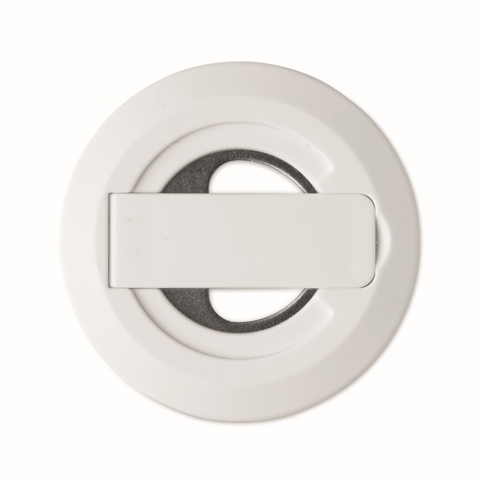 Soporte circular magnético para iPhone® con un abrebotellas incluido color blanco quinta vista Soporte circular magnético para iPhone® con un abrebotellas incluido color blanco quinta vista