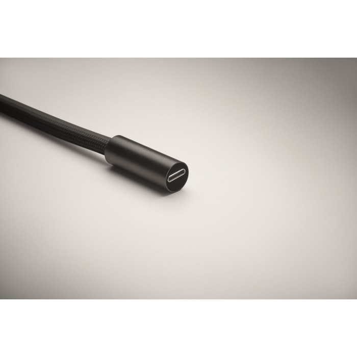 Lanyard para móvil con cable de carga y transferencia de datos color negro vista fotografía octava vista