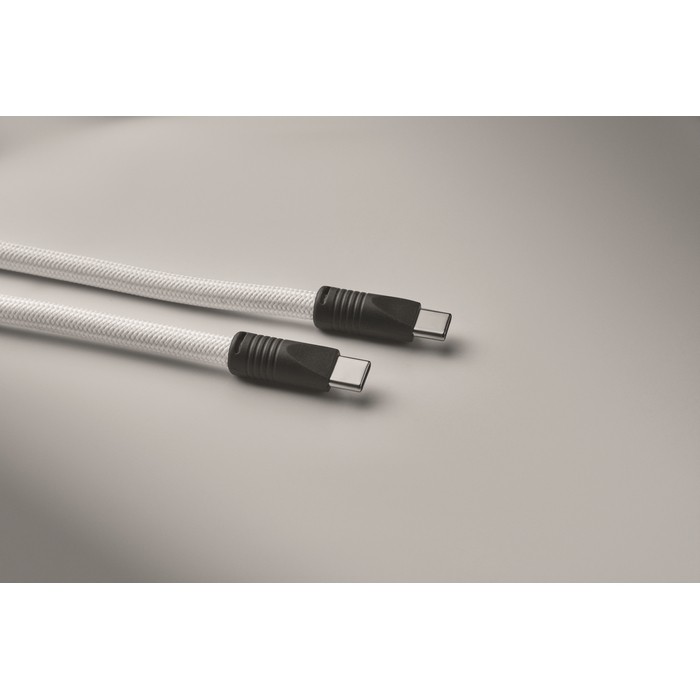 Lanyard para móvil con cable de carga y transferencia de datos color blanco vista fotografía cuarta vista