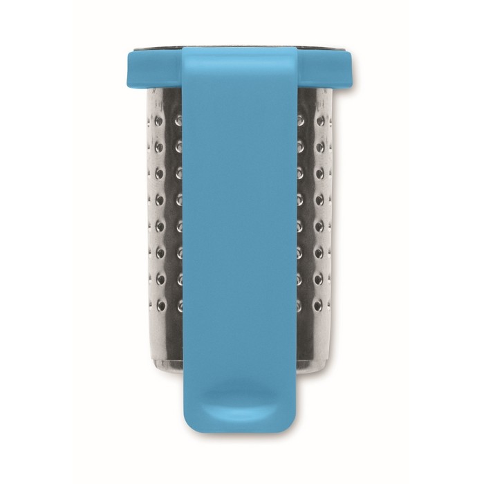 Infusor de té hecho de acero inoxidable con gancho de plástico color turquesa quinta vista Infusor de té hecho de acero inoxidable con gancho de plástico color turquesa quinta vista