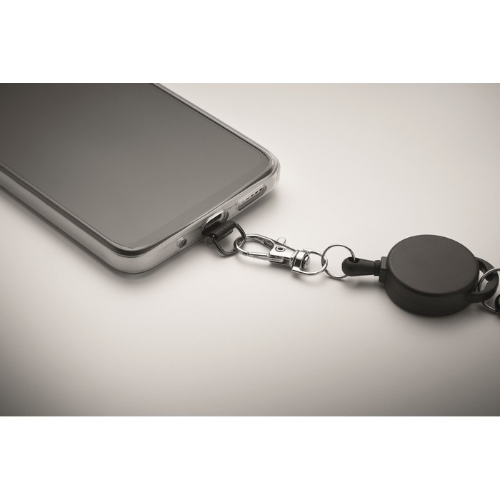 Soporte retráctil para teléfono o tarjeta identificativa color negro vista fotografía cuarta vista Soporte retráctil para teléfono o tarjeta identificativa color negro vista fotografía cuarta vista