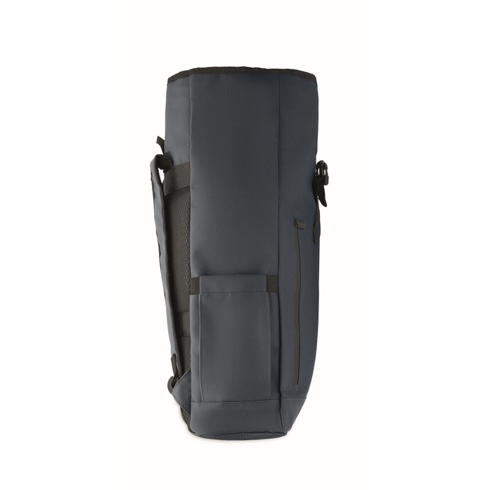 Mochila de cierre roll-top para portátil con correa para trolley 15'' color azul decima vista Mochila de cierre roll-top para portátil con correa para trolley 15'' color azul decima vista