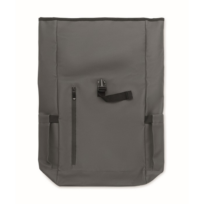 Mochila de cierre roll-top para portátil con correa para trolley 15'' color gris oscuro septima vista Mochila de cierre roll-top para portátil con correa para trolley 15'' color gris oscuro septima vista