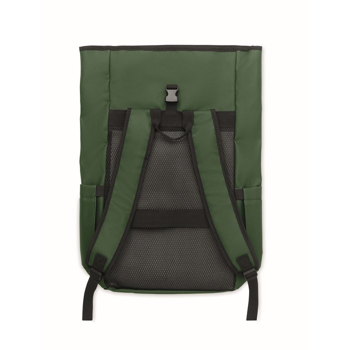 Mochila de cierre roll-top para portátil con correa para trolley 15'' color verde oscuro sexta vista Mochila de cierre roll-top para portátil con correa para trolley 15'' color verde oscuro sexta vista
