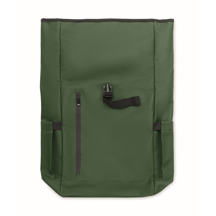 Mochila de cierre roll-top para portátil con correa para trolley 15'' color verde oscuro septima vista Mochila de cierre roll-top para portátil con correa para trolley 15'' color verde oscuro septima vista