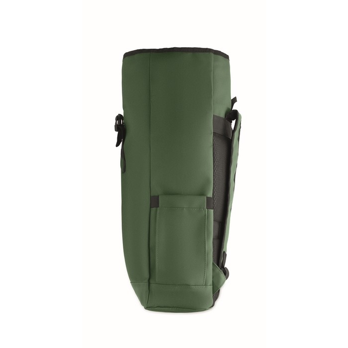 Mochila de cierre roll-top para portátil con correa para trolley 15'' color verde oscuro novena vista Mochila de cierre roll-top para portátil con correa para trolley 15'' color verde oscuro novena vista