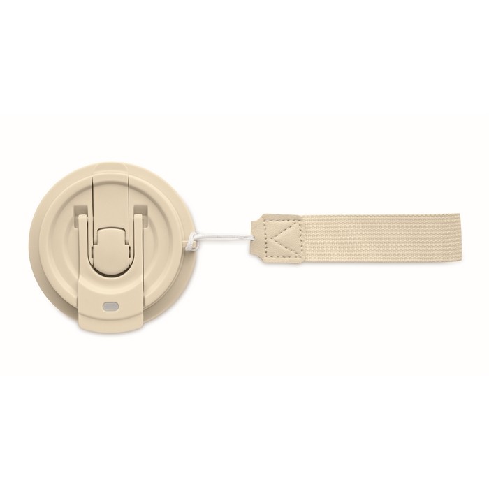 Vaso de acero inoxidable reciclado con tapa y pajita 2 en 1 500ml color beige novena vista