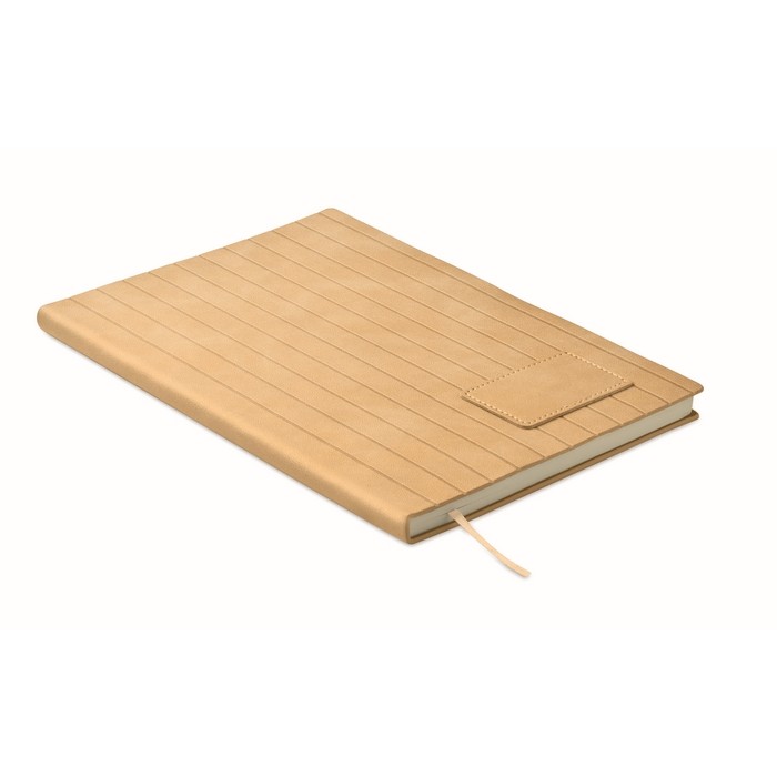Libreta de tapa suave de cuero sintético ahumado A5 hojas a rayas color beige Libreta de tapa suave de cuero sintético ahumado A5 hojas a rayas color beige