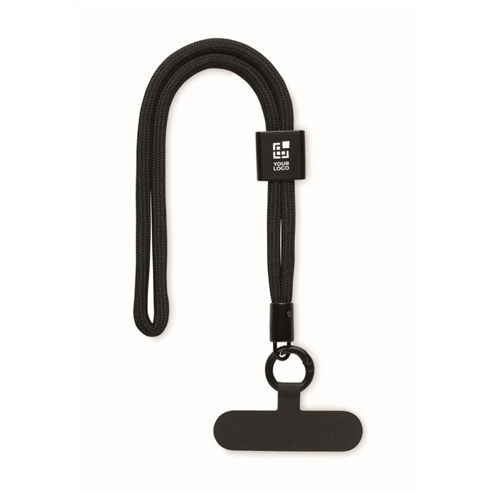 Pulsera de RPET ajustable para el móvil con una longitud de 25cm color negro vista de impresión Pulsera de RPET ajustable para el móvil con una longitud de 25cm color negro vista de impresión