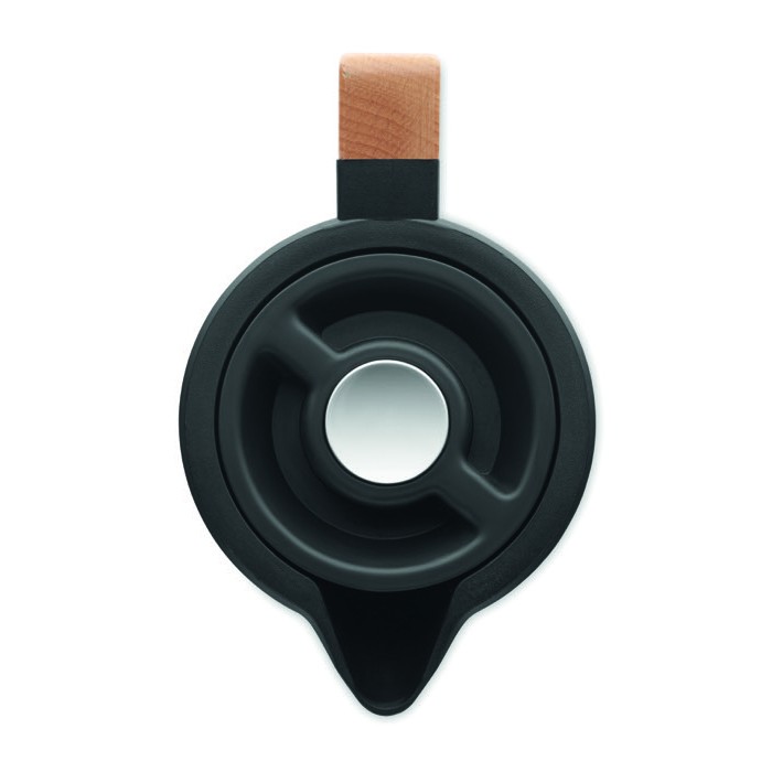 Jarra de acero inoxidable reciclado con asa de madera 1L color negro