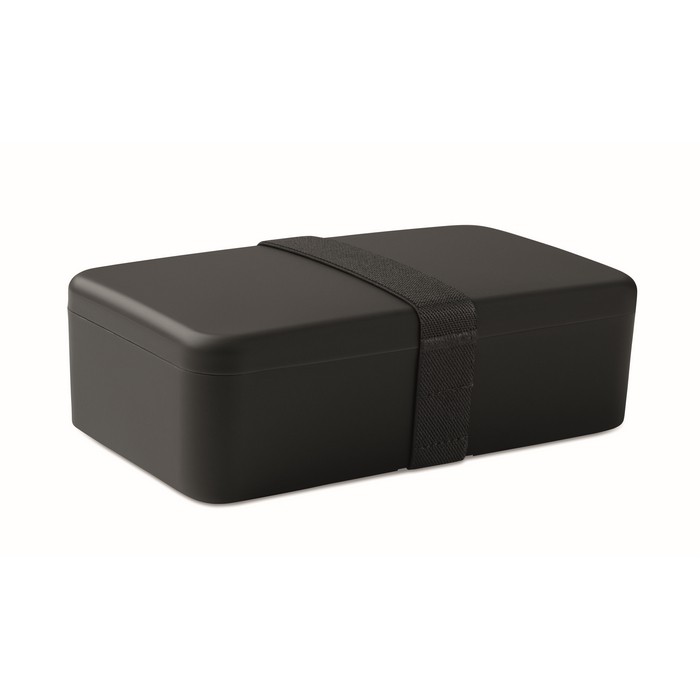 Fiambrera de plástico con banda elástica de cierre 750ml color negro Fiambrera de plástico con banda elástica de cierre 750ml color negro