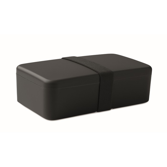 Fiambrera de plástico con banda elástica de cierre 750ml color negro octava vista Fiambrera de plástico con banda elástica de cierre 750ml color negro octava vista