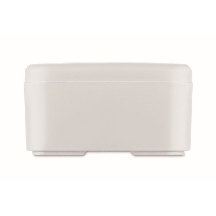 Fiambrera de plástico con banda elástica de cierre 750ml color blanco quinta vista Fiambrera de plástico con banda elástica de cierre 750ml color blanco quinta vista